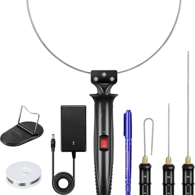 GOCHANGE 4 In 1 Multifunctional Electric Foam Cutter Pen Set (1 Set) - 18W Office Cutting Supplies, Quick Heat-Up, 100-240V Universal Voltages, Stainless Steel Components, 10m Cable, 7cm Blade, 12cm Replaceable Wire, Home/Commercial Artwork Use