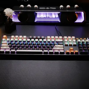Exquisite, personalized 104-key keyboard—stylish, minimalist, and durable. Features automatic adjustment, multiple color options, and adjustable sensitivity.