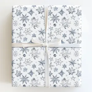 Silver SnowflakeWrap Wrapping, Holiday Gift Wrap Wrap Elegant Gift Wrap Wrapping Paper Seasonal, Gift Warp, floral wrapping paper