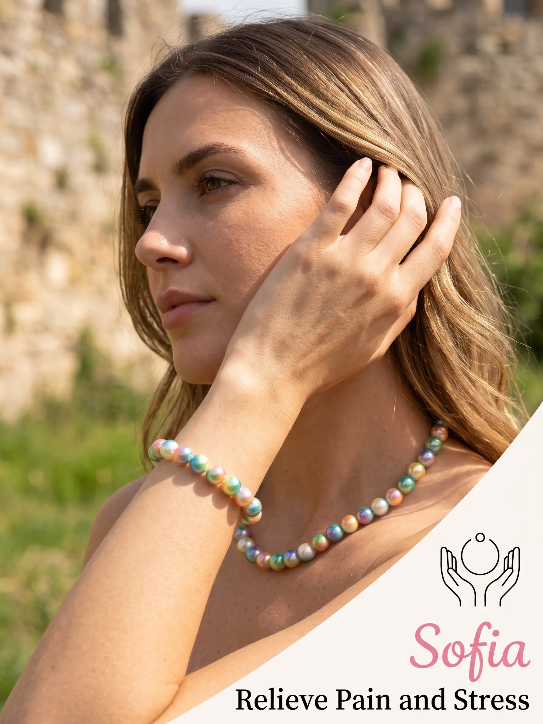 Fashion Colorful Beads Necklace & Bracelet Set, Dopamine Beads Choker & Bracelet, Perfect Gift for Women, Fashionable Jewelry Set for Parties & Vacations, Ideal Gift summer campingessentials