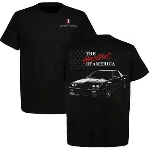 [100% Cotton] Unisex🚗 Chevrolet Camaro Heartbeat of America Graphic Tee Soft Casual T-Shirt Vintage Muscle Car Print Trendy Streetwear Oversized Comfortable Daily Outfit Classic Car Fan Summer Look Cool Stylish Top Fits