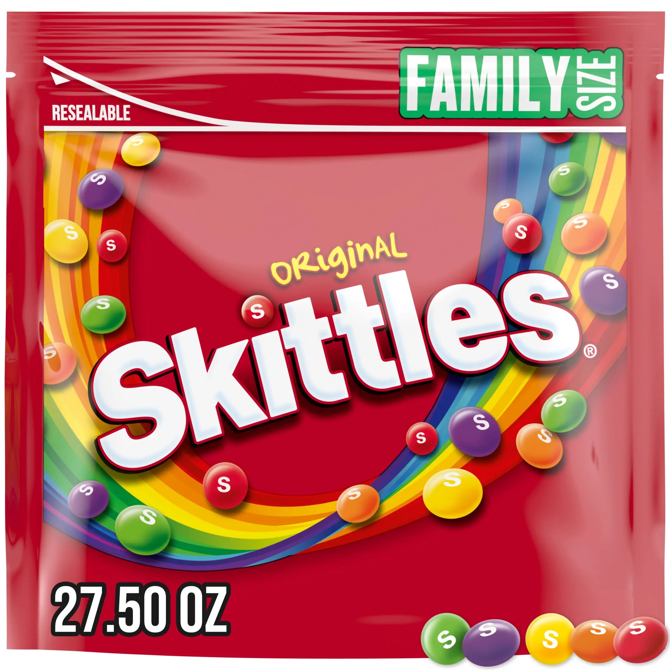 Skittles Original Chewy Candy, Family Size Resealable Bag, 27.5 oz 4.7 out of 5 stars