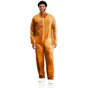 Medical Disposable Coveralls for Men and Women 2X Large Size Orange Suits 1 Pack