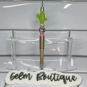 Cactus Silicone Beaded Pen - Gold