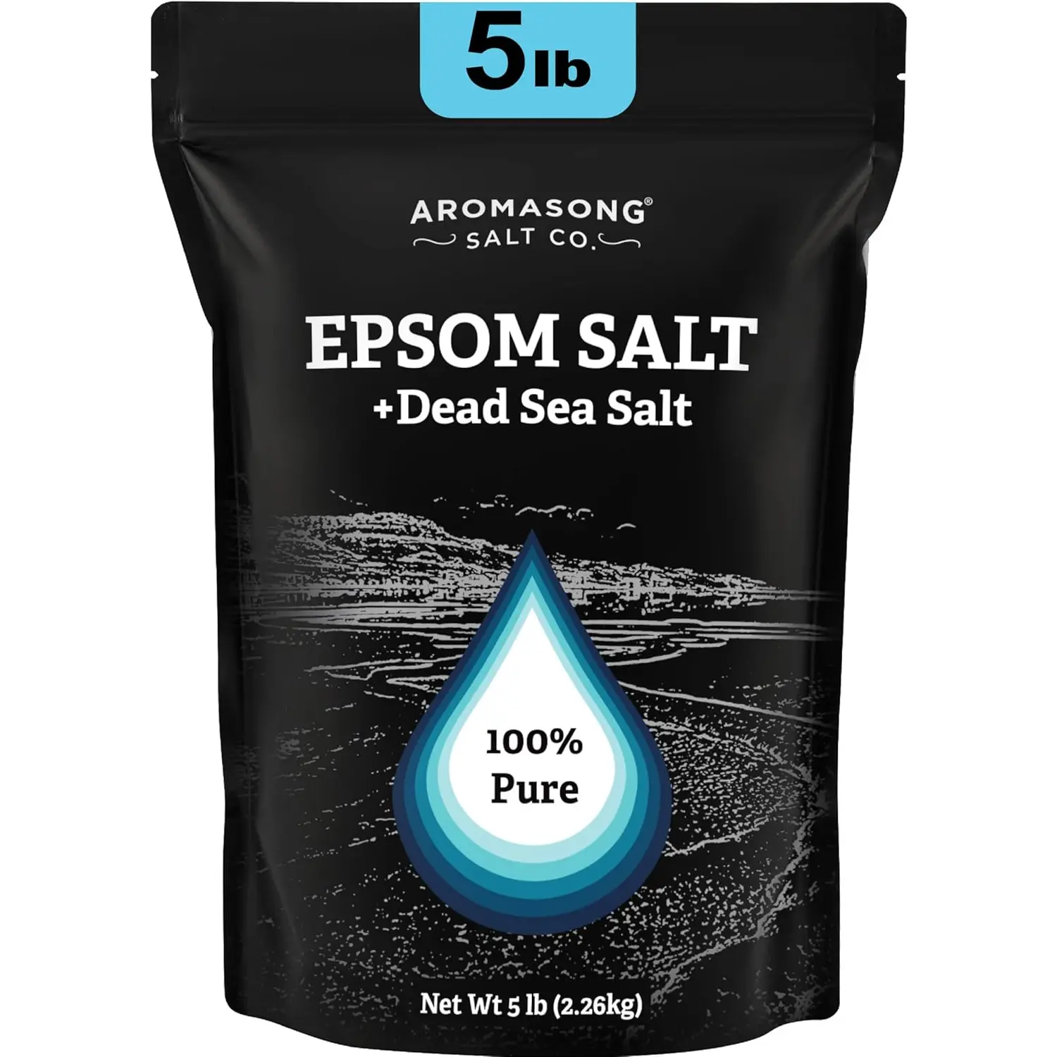AROMASONG Epsom & Dead Sea Bath Salt, Pure Herbal Soak for Soothing Relaxation, Cleansing & Hydrating Body Care for Sensitive Skin, 5 lb