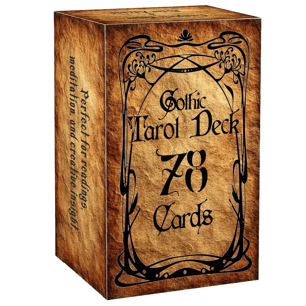 78 Card Gothic Vintage Tarot Deck, Tarot Card Game, Size 13x8cm, Includes Paper Guide for Beginners to Navigate Choices and Awakening, Tarot Card Decks, Tarot Card Set