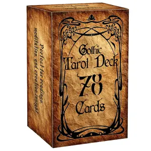 78 Card Gothic Vintage Tarot Deck, Tarot Card Game, Size 13x8cm, Includes Paper Guide for Beginners to Navigate Choices and Awakening, Tarot Card Decks