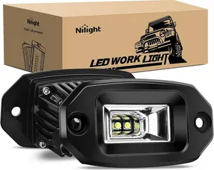 Nilight 2PCS 20W Flush Mount LED Pods Flood Beam LED Work Light Offroad Fog Reverse Light Backup Lights Driving Lights for Bumper Truck ATV UTV SUV Boat light pod offroad  lights fog boat work light  dealsforyoudays