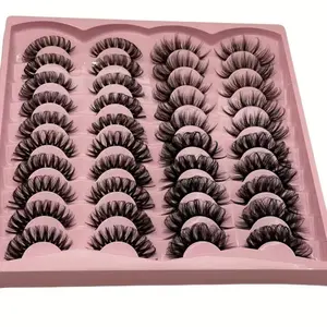 Fluffy Curling False Eyelashes, 20 Pairs Natural Cat Eye Faux Clusters Lashes, Full Volume Fake Eyelash for Lashes Extensions, Makeup, Eyelash Extensions Set, Mega Volume Lashes
