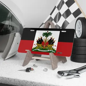 Haiti Flag Coat of Arms Vanity Plate | Metal License Plate