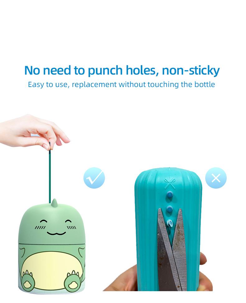 Cute Dinosaur-Shaped Toilet Bowl Cleaner Bottle, Bathroom Toilet Tank Cleaner with Ocean, Jasmine, and Peach Scent,Three bottles can be used for 9 months (Three colors and three bottles) Powerful Cleaning Tablets Household