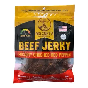 Big Curt's Hickory Crushed Red Pepper Jerky - 44 Grams of Protein Per Bag Dried Beef Snack