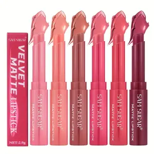 SAM SUGAR 6-Piece Matte Velvet Crayon Lipstick Makeup Gift Set - Waterproof, Long-Lasting, Easy to Apply, High-End Exclusive Mother’s Day Cosmetic Gift, Mother's Day Gifts