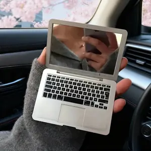 Creative Portable Mini Computer Mirror Foldable Laptop Shape Travel Makeup Mirror High Quality Pocket Mirror Beauty Makeup Mirrors