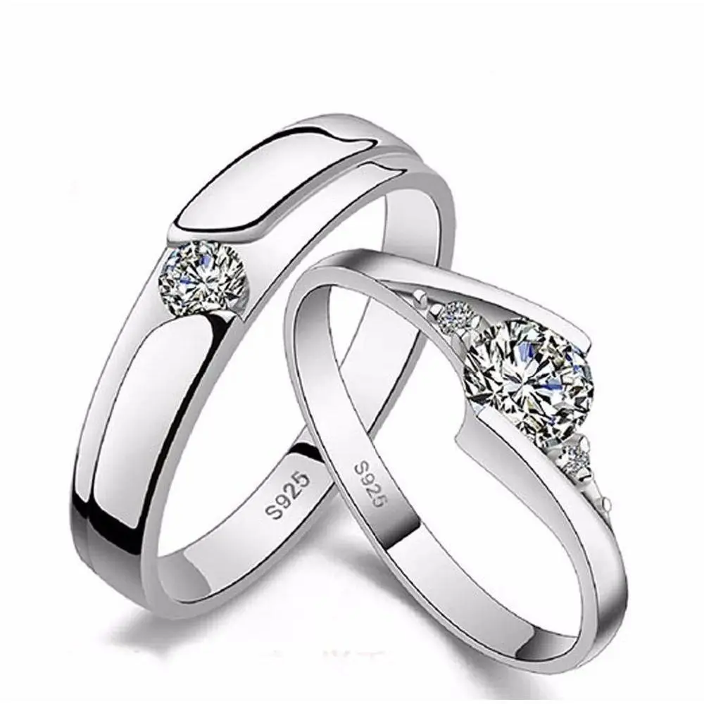 925 Silver Customizable Interlocking Heart-Shaped Couple Rings Combo Set - Perfect Gift for Special Someone, Matching Rings with Men's Bracelet, Customizable Rings, Combo Set Rings