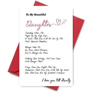 To My Beautiful Daughter Heartfelt Birthday Card with Love and Blessings, Perfect for Any Special Occasion, Birthday Gift for Daughter