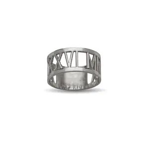 Custom Roman Numerals 925 Sterling Silver Ring
