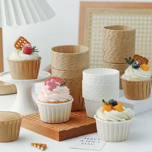 50 paper cups + 50 piping bags + 1 piping nozzle, cupcake tools, disposable paper cups, suitable for parties, baking, rolled-edge muffin cup liners, high-temperature resistant oil paper, dessert steaming and baking muffin cups