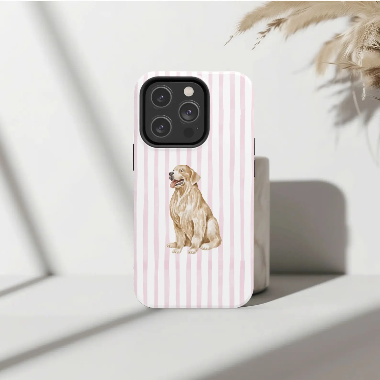Golden Retriever Watercolor Soft Silicone Case For Samsung S25 24 23 & iPhone 17 16 iphone 15 pro max case 14, 13 cases, 12, 11 – Pastel Pet Portrait – Shockproof & Elegant