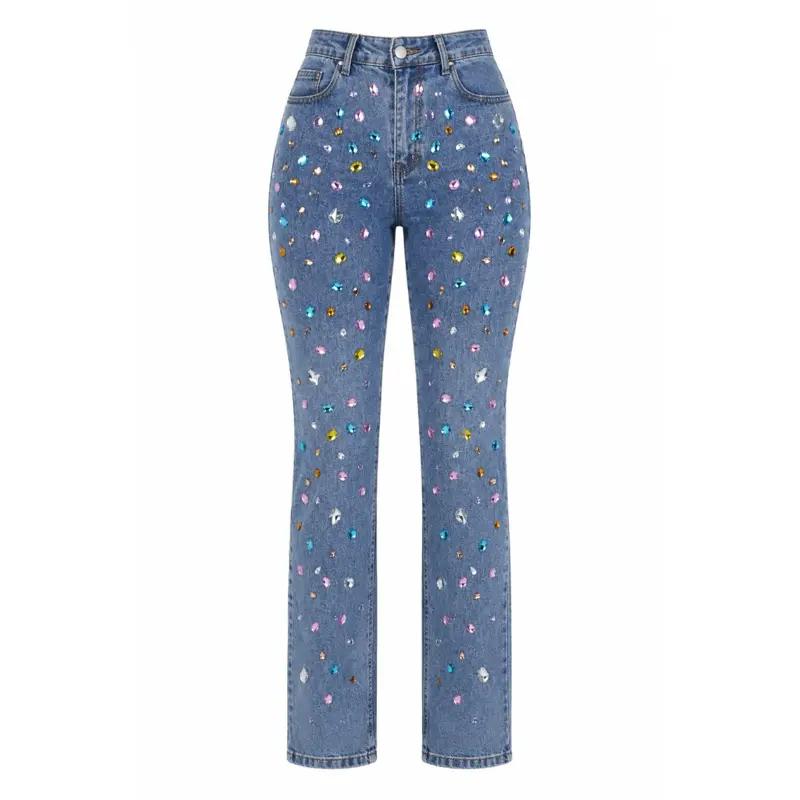Rainbow Rhinestone Jeans