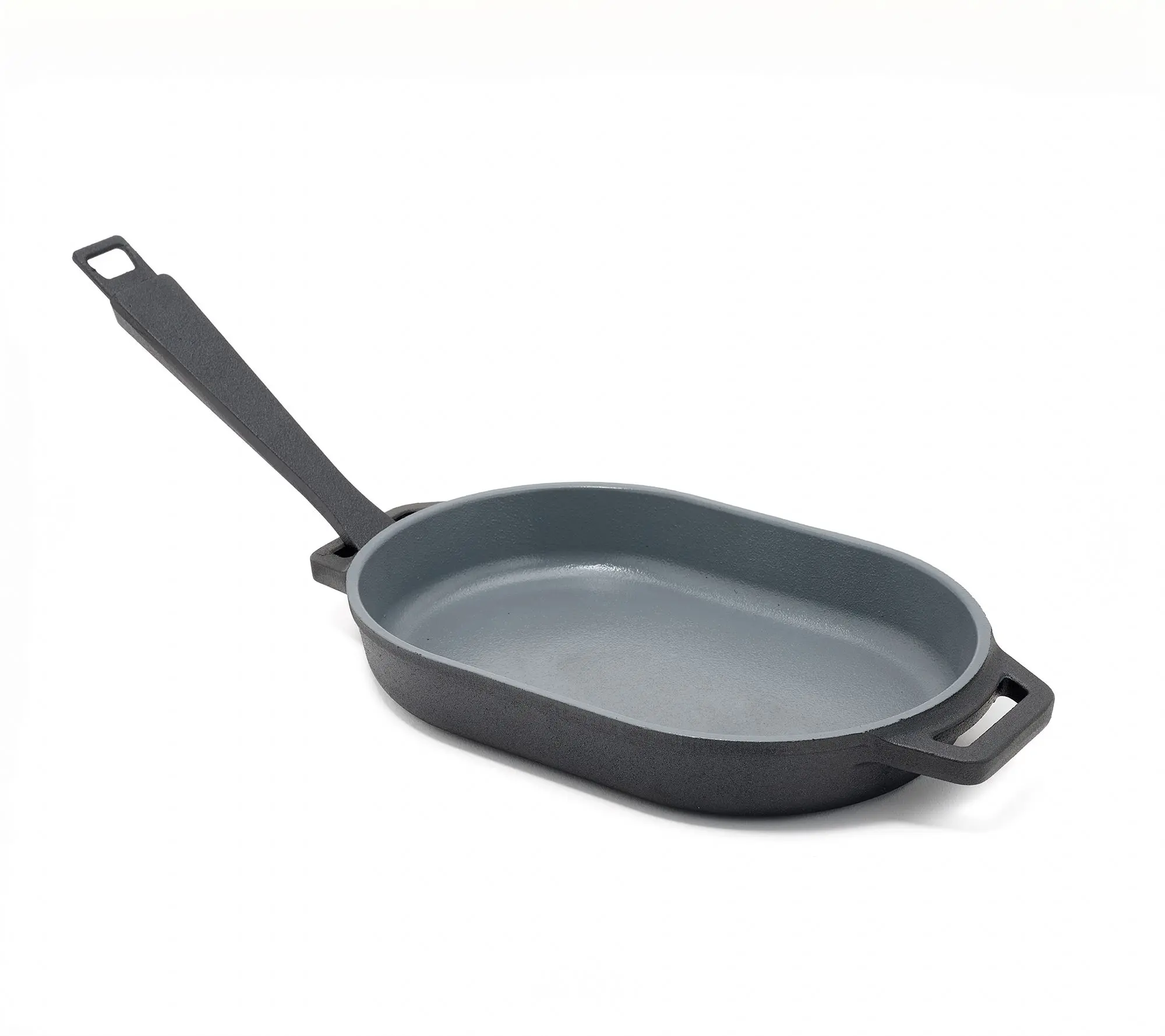 Technique Colored Ceramic N-Stick Oval CastIron Pan w/Handles