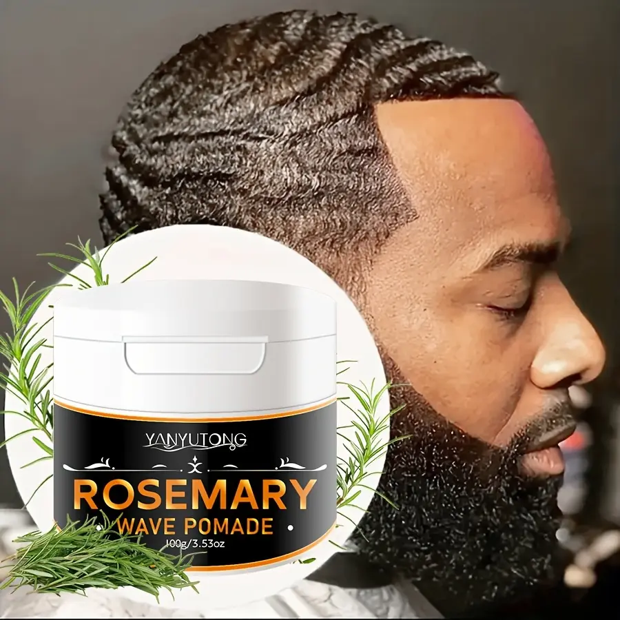 100 g Rosemary Wave Cream, 360-Degree Hair Care Cream for Men's Strong Shaping, Wave Training and Layered Waves, Moisturizing Oil for Control and Smooth Gloss