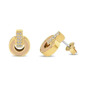 NEREIDA BEIGE CHIP WITH ZIRCONIA EARRINGS