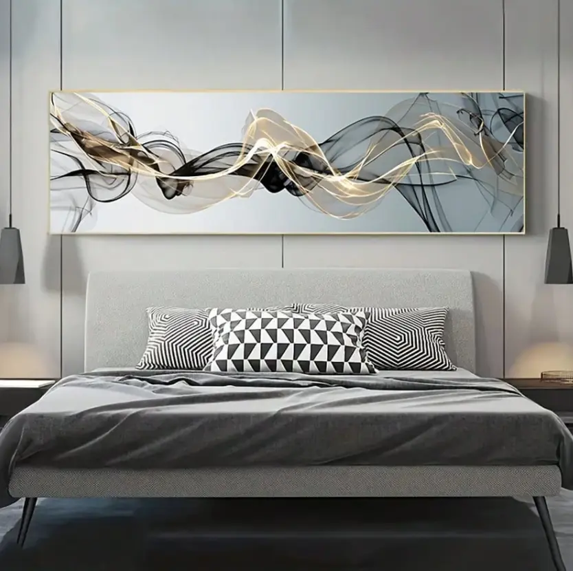 Modern Canvas Wall Art – Abstract Elegant Frameless Artwork for Living Room, Bedroom, Home Office & Modern Decor (No Frame)