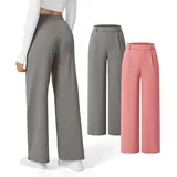 Halara 2-Piece Flex High Waisted Plicated Side Pocket Straight Leg Work Pants Set