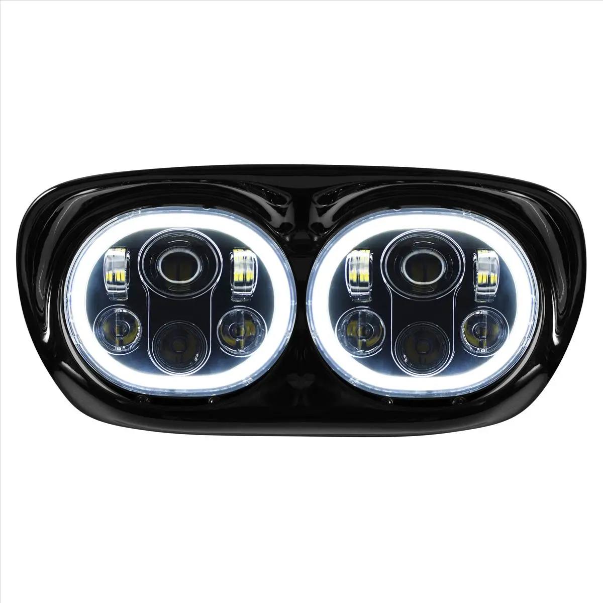 Dual LED Black HALOMAKER® Headlight for Harley® Road Glide '98-'13