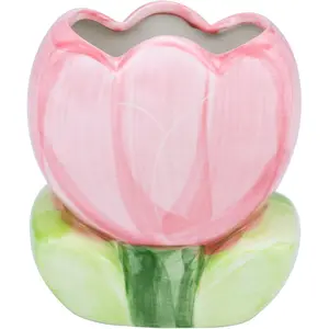 Busnos Pen Holder for Office Desk Accessories Aesthetic Pink Makeup Brush Holder Pencil Holder Cute Tulips Home Decor Birthday Gifts for Women Vanity Toothbrush Holder Kawaii Kitchen Utensil Holder