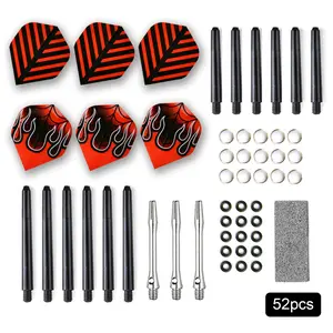 Dart Accessories Set, 52pcs/set Dart Shafts & Dart Flights & Nocks & Springs Ring, Dart Accessories for Indoor Outdoor Darts Tips
