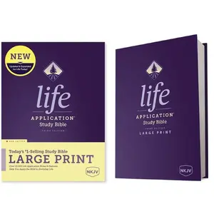 NKJV Life Application Study Bible, Third Edition, Large Print (Hardcover, Red Letter) -- Tyndale, Hardcover