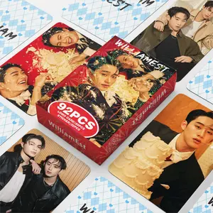  92Pcs/Set Thai Star WilliamEst Laser Lomo Cards - Drama CP William & Est Holographic Photocard with Stickers