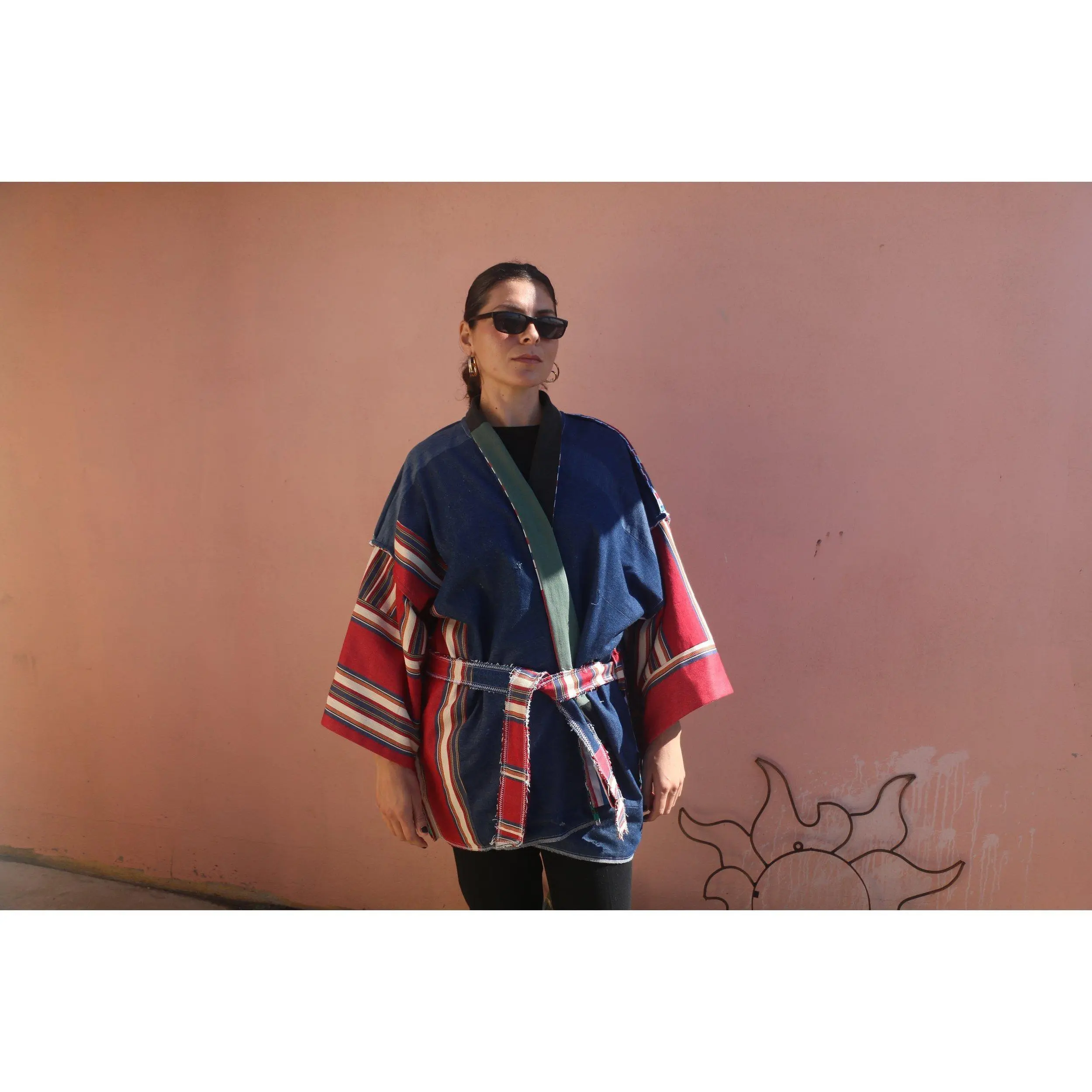 REVERSIBLE PATCHWORK DENIM KIMONO