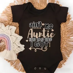 Premium Cotton Baby Bodysuit Auntie Love Quote Print 100% Pure Cotton Non-Irritating Snap Closure Breathable Stretchy Perfect For Gifting & Everyday