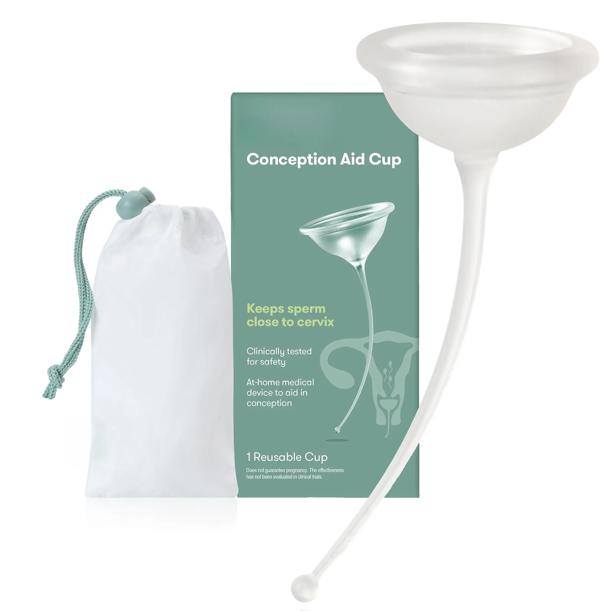 Conception Aid Cup  Keeps Close To Cervix Support For Family Planning Soft Flexible Silicone Reusable And Storage Bag