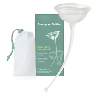 Conception Aid Cup  Keeps Close To Cervix Support For Family Planning Soft Flexible Silicone Reusable And Storage Bag