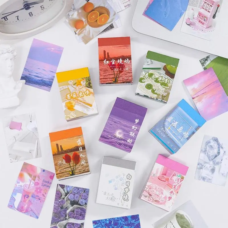 50Pcs Beautiful Scenery Mini Sticker Books Gift Seals Stickers Handbooks Decorative Materials Phone Cases Decoration