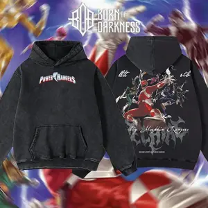 BornOfDarkness - POWER RANGERS MIGHTY MORPHIN 32 YEAR EDITION Vintage Unisex Oversize Anime Manga Washed Cotton T-shirt, Graphic Tee, Anime Lover, Anime Merch Fan, Outfits Men, Boys Merch TOF