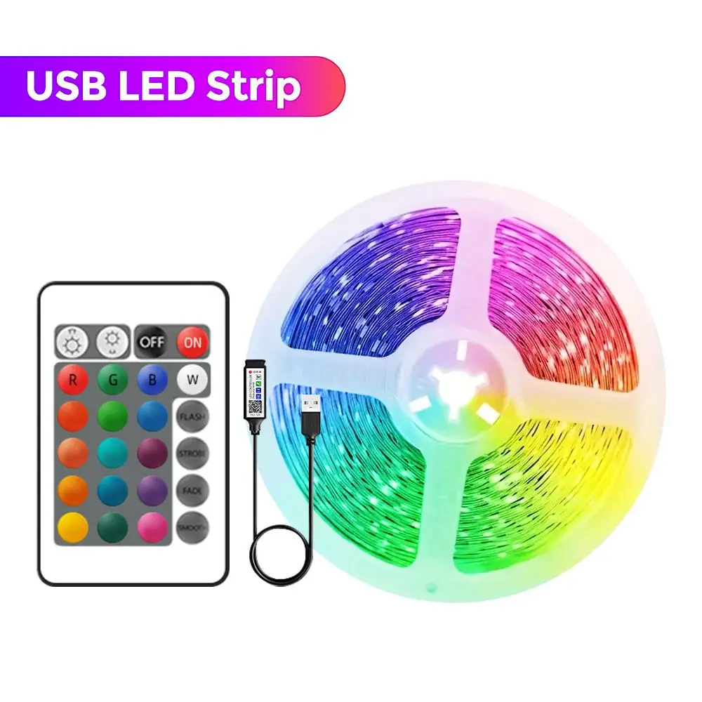 USB Powered LED Light Strips, LED Lights for Dressers for Bedroom, 4m Music Sync Color Changing APP & 24Key Remote Control Night Light, Room Accessori