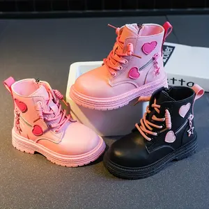 Cute Cartoon Pattern Ankle Boots , All-Season Mid Top Dress Boots with Zipper Closure, Round Toe Block Heel, Faux Upper, EVA Inner, Rubber Sole, Fabric Insole - Durable and Stylish
