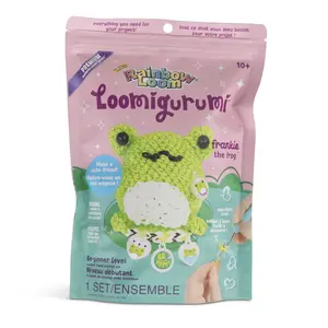 RAINBOW LOOM Loomigurumi Frankie the Frog Loom Kit with Premium Rubber Bands & Charms for Beginners and Crafters