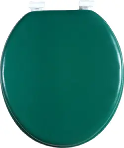 J&V Textiles Soft Round Toilet Seat With Easy Clean & Change Hinge, Padded
