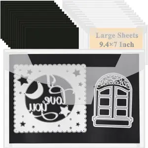 20 PCS 9.4 x 7 Inch Large Die Cut Storage Envelopes with 0.7 mm Thick Magnetic Sheets Clear Die Storage Pockets for Die Storage