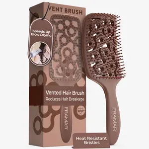 Framar Vented Hair Brush for Detangling, Blow-Drying and Reducing Frizz for All Hair Types