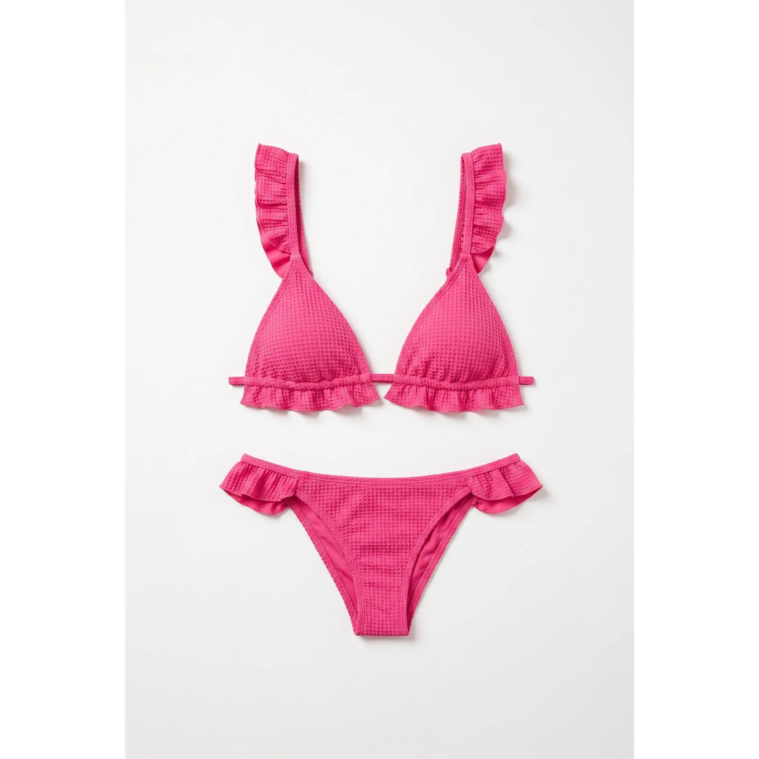 Raspberry Ruffle Trim Bikini