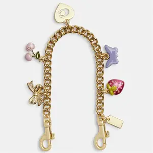 Vintage Bag Strap Chains Extender Cherry Strawberry Bag Chain Dinosaur Bag Keychain Chain Charm for Purse Wallet Handbag