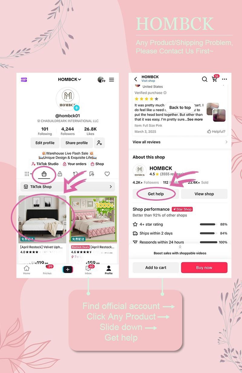 HOMBCK Diamond Bed Frame, No Mattress, Comfortable and Adjustable Headboard, Modern style, Princess Bed, No Box Spring Required