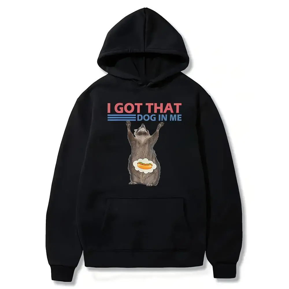 Men's 'I Got That Dog In Me' Retro Hoodie, Casual Lightweight Pullover Sweatshirt with Smooth Seamless Cotton Fabric, Sweatshirts, Menswear, Soft, Foldable, Top
